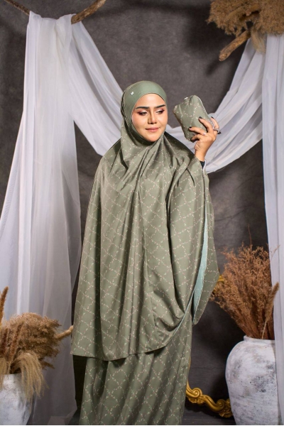 Telekung Travel Alora Sage Bloom